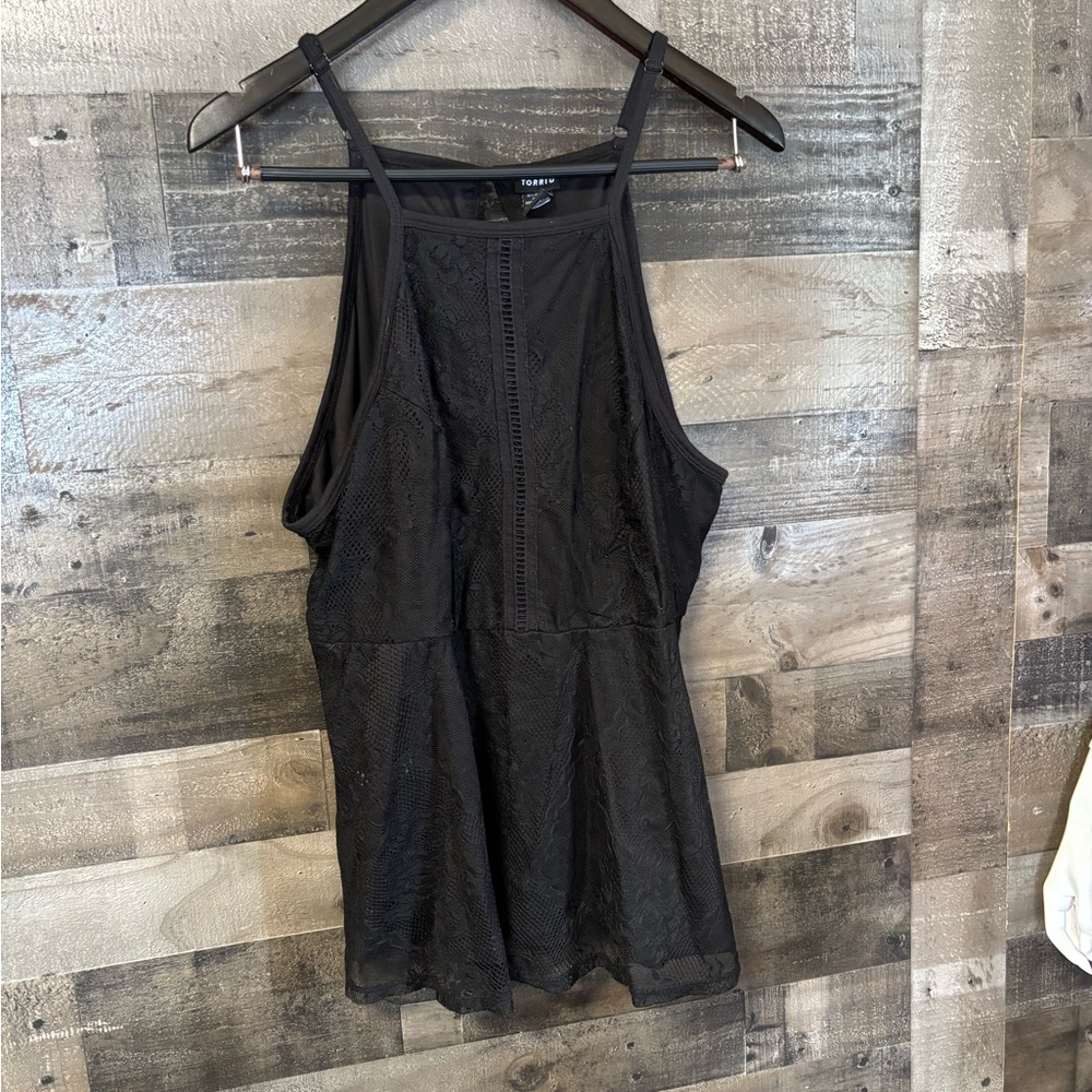 torrid Black Lace Tank Keyhole Neck 3XL
